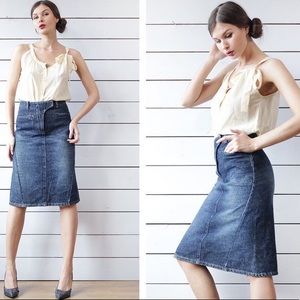 French A-Line Jean Skirt